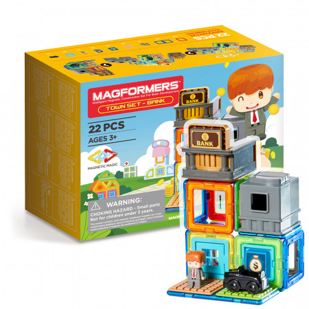Магнитный конструктор MAGFORMERS Town Set - Bank 717009