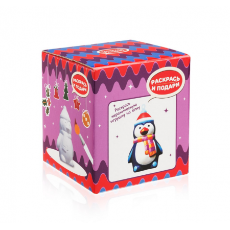 Фигурка РАСКРАСЬ И ПОДАРИ для раскрашивания Пингвинчик IG-1006