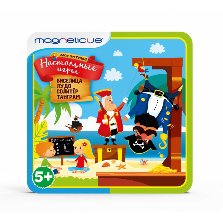 Магнитная игра MAGNETICUS 4-в-1 (виселица, лудо, солитер, танграм) BG-002
