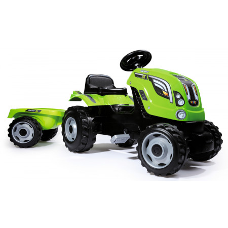 Трактор педальный SMOBY Farmer XL с прицепом, зеленый 710111
