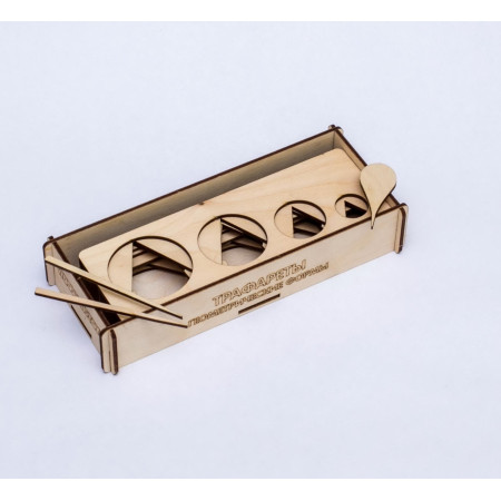 Трафарет WOODLANDTOYS Геометрия больше-меньше для письма 120101