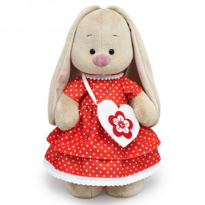 Мягкая игрушка BUDI BASA Зайка Ми в платье и с сумочкой-сердечком 25 см StS-634