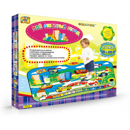 Интерактивная игра ЗНАТОК SLW9812 Звуковой коврик "мой любимый город"