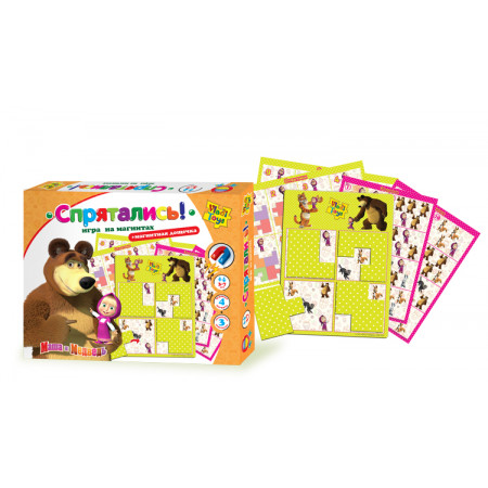 Магнитная игра VLADI TOYS VT3304-09 Игра на магнитах "Спрятались" Маша и медведь