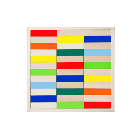 Игровой набор ALATOYS НКП3610 Набор "Кирпичики" деревянный наполовину окрашенный 36 шт.