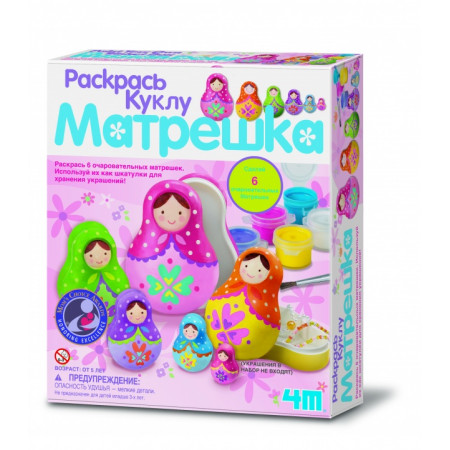 Набор для творчества 4M 00-04617 Раскрась куклу Матрешка, 5+