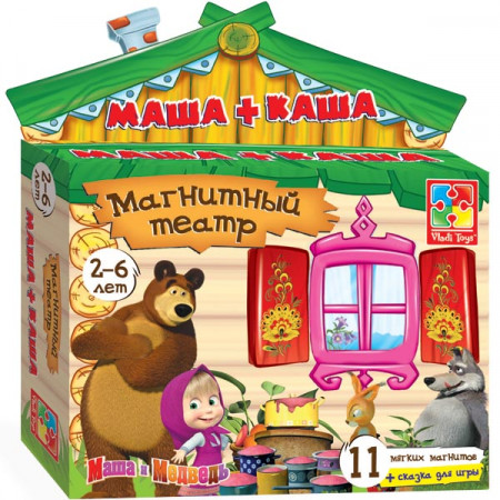 Магнитный театр VLADI TOYS VT3206-06 Маша и Медведь. Маша + каша