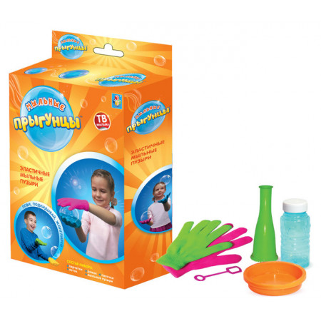 Набор для надувания пузырей 1TOY Т58673 "Мыльные прыгунцы" 5+