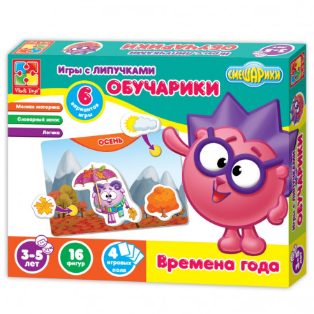 Настольная игра VLADI TOYS VT2307-03 Игра настольная с липучками Обучарики "Времена года"