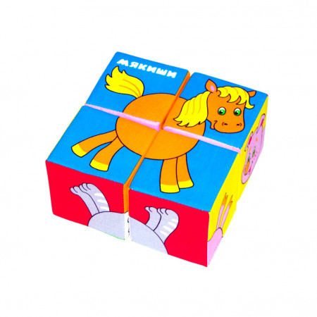 Кубики МЯКИШИ 236 Собери картинку Животные-2 Кубики МЯКИШИ 236 Собери картинку Животные-2